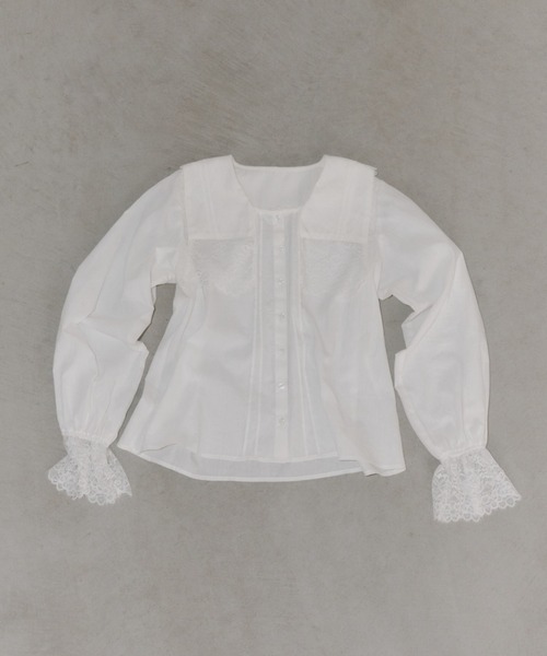 idem（イデム）の「vintage square lace collar blouse / 襟デザインレースブラウス（シャツ/ブラウス・レディース・オフホワイト・FREE）」の21枚目の写真