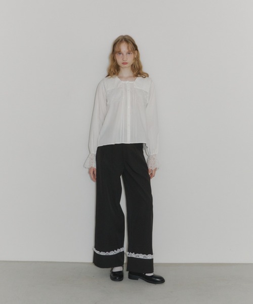 idem（イデム）の「vintage square lace collar blouse / 襟デザインレースブラウス（シャツ/ブラウス・レディース・オフホワイト・FREE）」の7枚目の写真