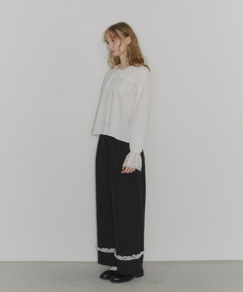 idem（イデム）の「vintage square lace collar blouse / 襟デザインレースブラウス（シャツ/ブラウス・レディース・オフホワイト・FREE）」の8枚目の写真