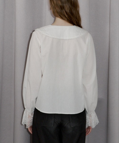 idem（イデム）の「vintage square lace collar blouse / 襟デザインレースブラウス（シャツ/ブラウス・レディース・オフホワイト・FREE）」の15枚目の写真