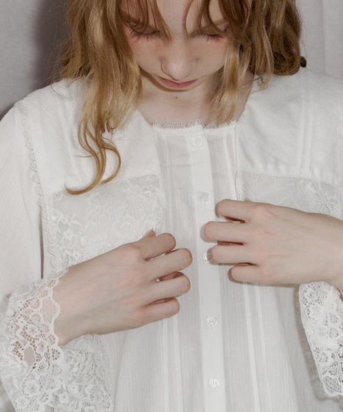 idem（イデム）の「vintage square lace collar blouse / 襟デザインレースブラウス（シャツ/ブラウス・レディース・オフホワイト・FREE）」の18枚目の写真