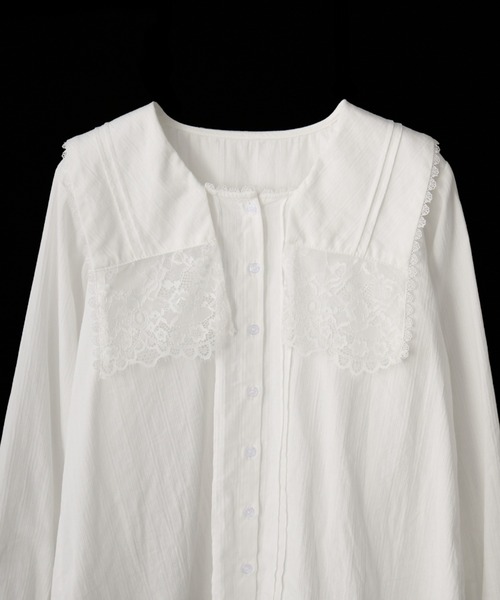 idem（イデム）の「vintage square lace collar blouse / 襟デザインレースブラウス（シャツ/ブラウス・レディース・オフホワイト・FREE）」の22枚目の写真