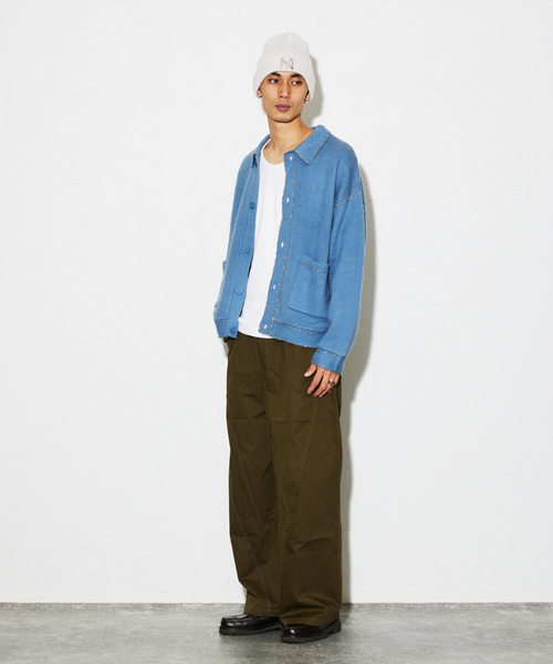 JOURNAL STANDARD(ジャーナルスタンダード)の「ハンド ステッチ ブラッシュド カーディガン(ニット/セーター・メンズ・ブラック/グレー/サックスブルー/オレンジ/ベージュ系その他・MEDIUM/LARGE)」の8枚目の写真