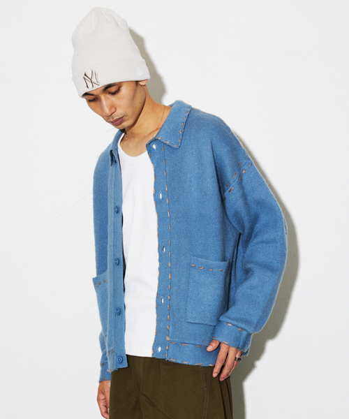 JOURNAL STANDARD(ジャーナルスタンダード)の「ハンド ステッチ ブラッシュド カーディガン(ニット/セーター・メンズ・ブラック/グレー/サックスブルー/オレンジ/ベージュ系その他・MEDIUM/LARGE)」の11枚目の写真