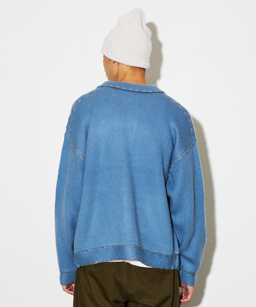 JOURNAL STANDARD(ジャーナルスタンダード)の「ハンド ステッチ ブラッシュド カーディガン(ニット/セーター・メンズ・ブラック/グレー/サックスブルー/オレンジ/ベージュ系その他・MEDIUM/LARGE)」の12枚目の写真