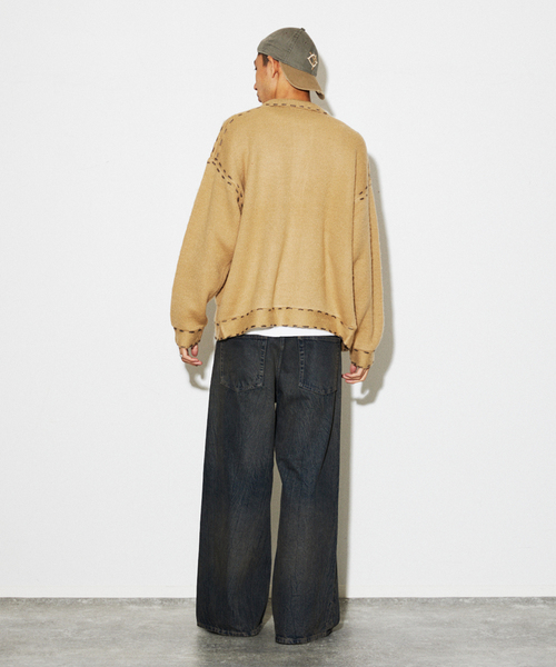 JOURNAL STANDARD(ジャーナルスタンダード)の「ハンド ステッチ ブラッシュド カーディガン(ニット/セーター・メンズ・ブラック/グレー/サックスブルー/オレンジ/ベージュ系その他・MEDIUM/LARGE)」の16枚目の写真