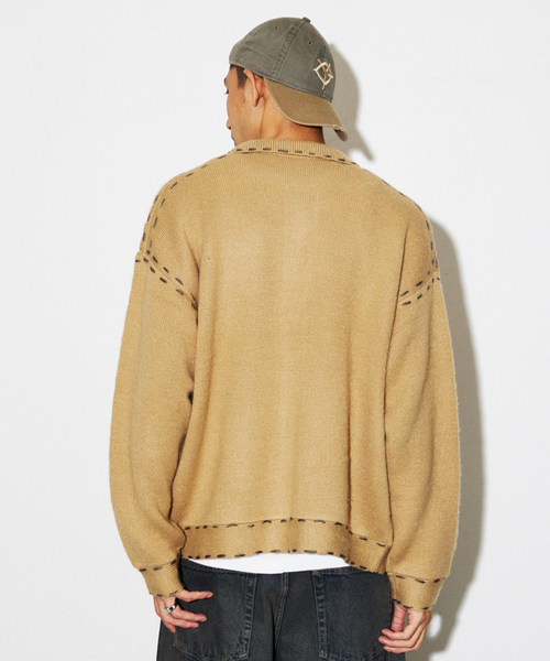 JOURNAL STANDARD(ジャーナルスタンダード)の「ハンド ステッチ ブラッシュド カーディガン(ニット/セーター・メンズ・ブラック/グレー/サックスブルー/オレンジ/ベージュ系その他・MEDIUM/LARGE)」の19枚目の写真