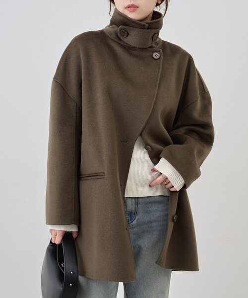 ビッグカラーリバーミディコート（その他アウター）｜SHENERY