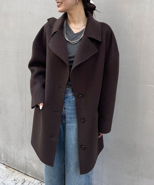 SHENERY（シーナリー）の「ビッグカラーリバーミディコート（その他アウター・レディース・ブラウン/オフホワイト/モカ/ブラック・FREE）」の16枚目の写真