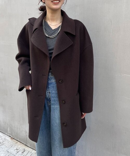 SHENERY（シーナリー）の「ビッグカラーリバーミディコート（その他アウター・レディース・ブラウン/オフホワイト/モカ/ブラック・FREE）」の18枚目の写真