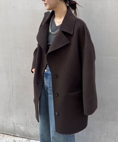 SHENERY（シーナリー）の「ビッグカラーリバーミディコート（その他アウター・レディース・ブラウン/オフホワイト/モカ/ブラック・FREE）」の19枚目の写真