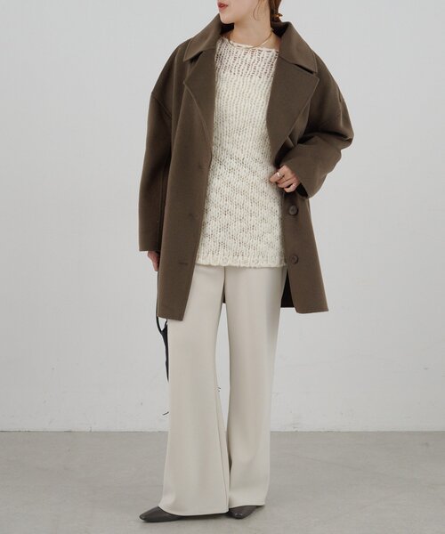 SHENERY（シーナリー）の「ビッグカラーリバーミディコート（その他アウター・レディース・ブラウン/オフホワイト/モカ/ブラック・FREE）」の5枚目の写真