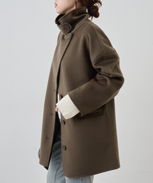 SHENERY（シーナリー）の「ビッグカラーリバーミディコート（その他アウター・レディース・ブラウン/オフホワイト/モカ/ブラック・FREE）」の12枚目の写真