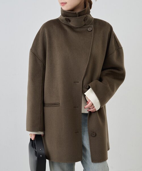 ビッグカラーリバーミディコート