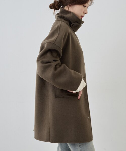 ビッグカラーリバーミディコート