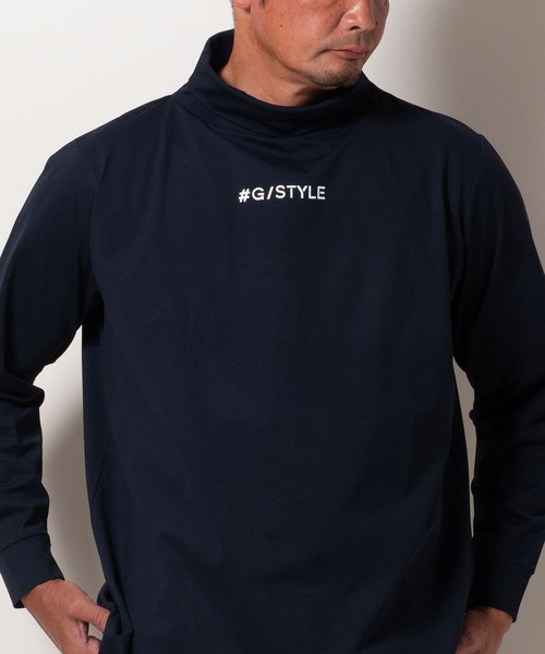 BAYBLO(ベイブロ)の「(SA) 複合繊維 ハイネック ロゴ 長袖 Tシャツ(Tシャツ/カットソー・メンズ・ネイビー/ブラック/ホワイト/チャコールグレー・L/M/LL)」の1枚目の写真