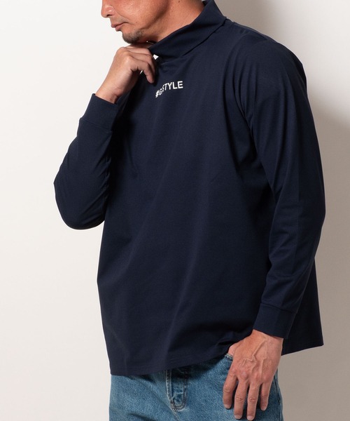 BAYBLO(ベイブロ)の「(SA) 複合繊維 ハイネック ロゴ 長袖 Tシャツ(Tシャツ/カットソー・メンズ・ネイビー/ブラック/ホワイト/チャコールグレー・L/M/LL)」の17枚目の写真