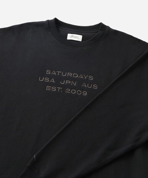 Saturdays NYC(サタデーズ ニューヨークシティ )の「Bowery Dobby Weave International Sweatshirt(スウェット・メンズ・ブラック/オリーブ・S/M/L/XL/XXL)」の16枚目の写真