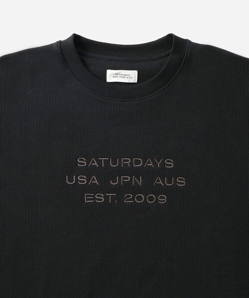 Saturdays NYC(サタデーズ ニューヨークシティ )の「Bowery Dobby Weave International Sweatshirt(スウェット・メンズ・ブラック/オリーブ・S/M/L/XL/XXL)」の18枚目の写真