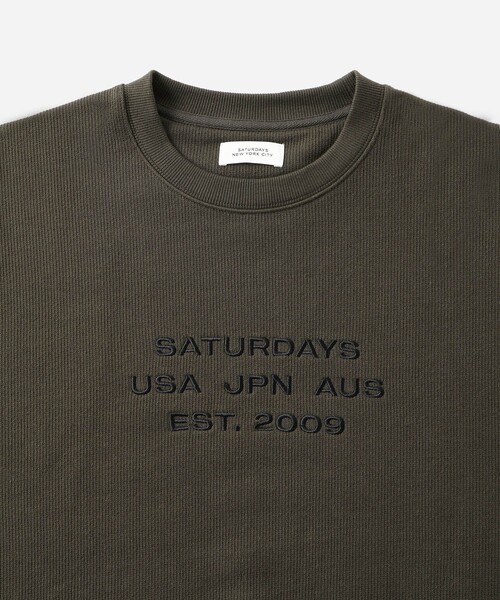 Saturdays NYC(サタデーズ ニューヨークシティ )の「Bowery Dobby Weave International Sweatshirt(スウェット・メンズ・ブラック/オリーブ・S/M/L/XL/XXL)」の19枚目の写真