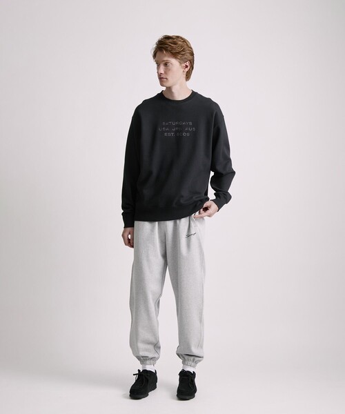 Saturdays NYC(サタデーズ ニューヨークシティ )の「Bowery Dobby Weave International Sweatshirt(スウェット・メンズ・ブラック/オリーブ・S/M/L/XL/XXL)」の8枚目の写真