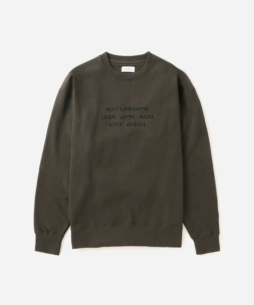 Saturdays NYC(サタデーズ ニューヨークシティ )の「Bowery Dobby Weave International Sweatshirt(スウェット・メンズ・ブラック/オリーブ・S/M/L/XL/XXL)」の14枚目の写真