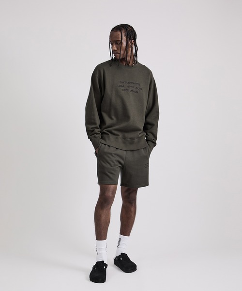 Saturdays NYC(サタデーズ ニューヨークシティ )の「Bowery Dobby Weave International Sweatshirt(スウェット・メンズ・ブラック/オリーブ・S/M/L/XL/XXL)」の10枚目の写真