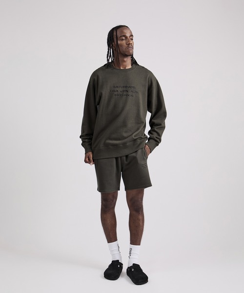 Saturdays NYC(サタデーズ ニューヨークシティ )の「Bowery Dobby Weave International Sweatshirt(スウェット・メンズ・ブラック/オリーブ・S/M/L/XL/XXL)」の12枚目の写真