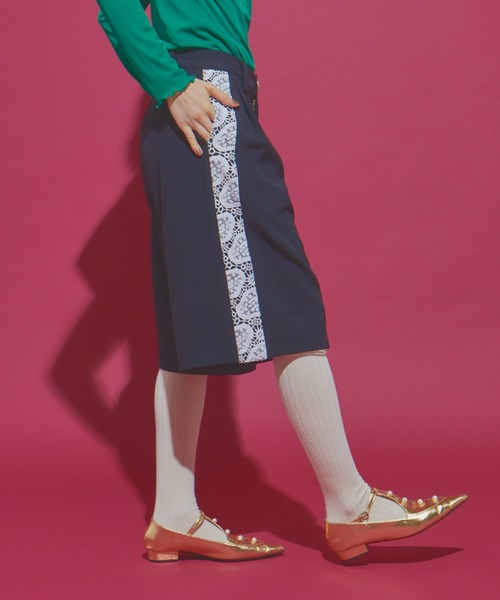 manana suerte（マニャーナスエルテ）の「SPECIAL EDITION レース切替ハーフパンツ（その他パンツ・レディース・ブラック×ホワイト・SMALL/MEDIUM/LARGE）」の3枚目の写真