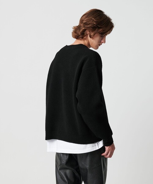 MONKEY TIME（モンキータイム）の「プレーティング クロップド Vネック ニット（ニット/セーター・メンズ・ワインレッド/ブラック・XL/L/M/S）」の6枚目の写真