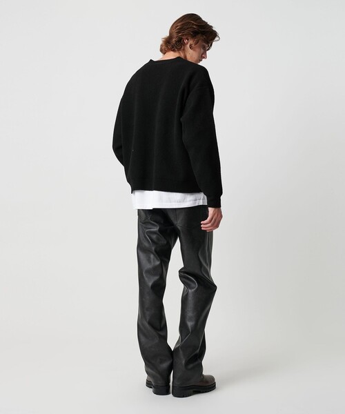 MONKEY TIME（モンキータイム）の「プレーティング クロップド Vネック ニット（ニット/セーター・メンズ・ワインレッド/ブラック・XL/L/M/S）」の9枚目の写真