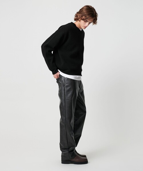 MONKEY TIME（モンキータイム）の「プレーティング クロップド Vネック ニット（ニット/セーター・メンズ・ワインレッド/ブラック・XL/L/M/S）」の10枚目の写真