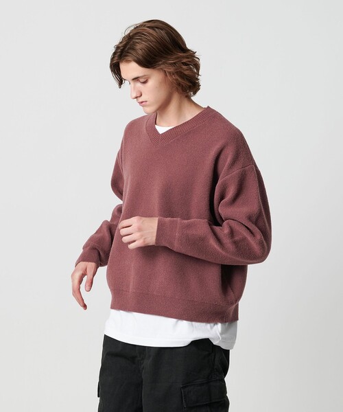 プレーティング クロップド Vネック ニット（ニット/セーター