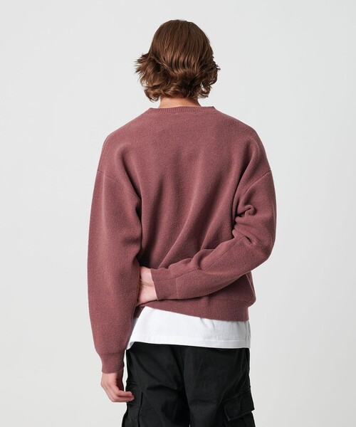 MONKEY TIME（モンキータイム）の「プレーティング クロップド Vネック ニット（ニット/セーター・メンズ・ワインレッド/ブラック・XL/L/M/S）」の14枚目の写真