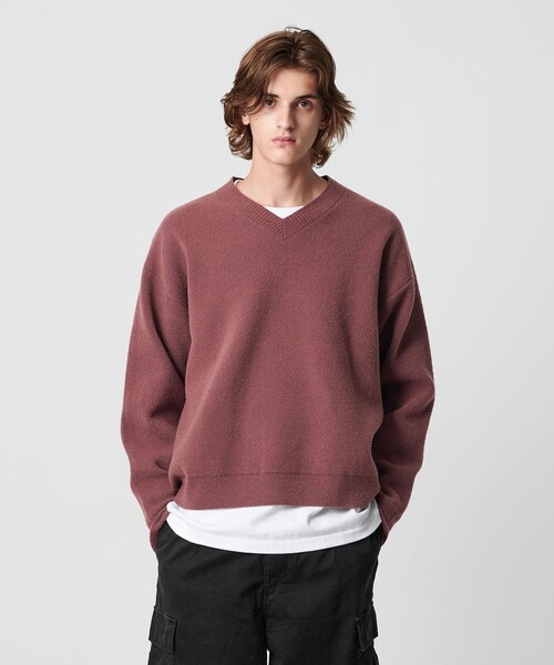 プレーティング クロップド Vネック ニット（ニット/セーター