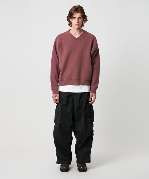 プレーティング クロップド Vネック ニット（ニット/セーター