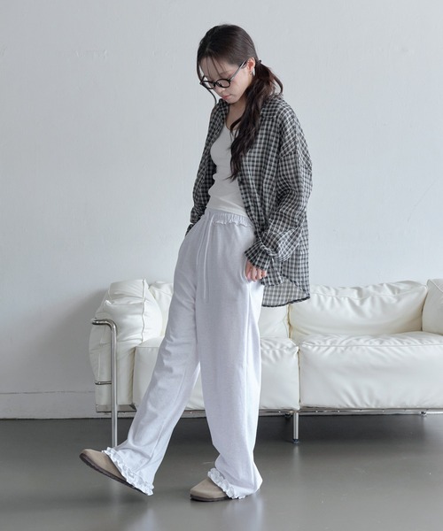 UNE MANSION(ユヌマンション)の「ウエストゴムラブリーフリルスウェットパンツ(スウェットパンツ・レディース・ライトグレー/グレー/ブラック・FREE)」の14枚目の写真