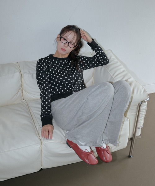 UNE MANSION(ユヌマンション)の「ウエストゴムラブリーフリルスウェットパンツ(スウェットパンツ・レディース・ライトグレー/グレー/ブラック・FREE)」の10枚目の写真