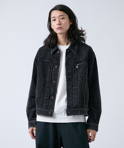 B.C STOCK（ベーセーストック）の「フェード加工 コーディロイ トラッカーブルゾン（ブルゾン・メンズ・チャコールグレー/ブラック・LARGE/MEDIUM）」の2枚目の写真