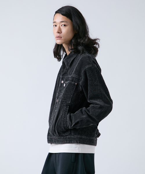 B.C STOCK（ベーセーストック）の「フェード加工 コーディロイ トラッカーブルゾン（ブルゾン・メンズ・チャコールグレー/ブラック・LARGE/MEDIUM）」の3枚目の写真