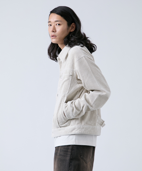 B.C STOCK（ベーセーストック）の「フェード加工 コーディロイ トラッカーブルゾン（ブルゾン・メンズ・チャコールグレー/ブラック・LARGE/MEDIUM）」の8枚目の写真