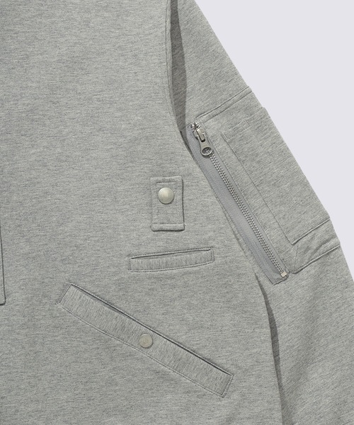 VANS(バンズ)の「HARAJUKU PUNK スウェット MA-1 ジャケット / Sweat MA-1 Jacket Grey Heather VN000KETGRH1(MA-1・メンズ・ブラック・LARGE)」の5枚目の写真