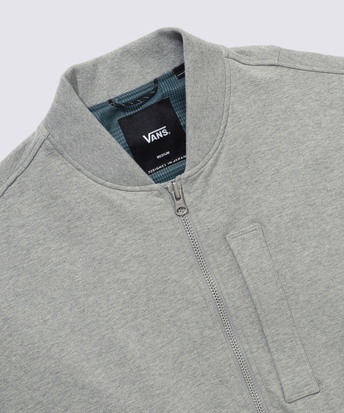 VANS(バンズ)の「HARAJUKU PUNK スウェット MA-1 ジャケット / Sweat MA-1 Jacket Grey Heather VN000KETGRH1(MA-1・メンズ・ブラック・LARGE)」の4枚目の写真