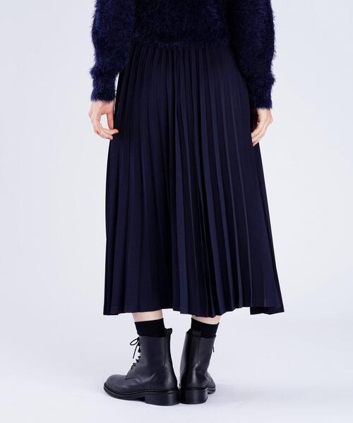 To b. by agnes b.（トゥービーバイアニエスベー）の「サテン プリーツ スカート（スカート・レディース・ネイビー・FREE）」の3枚目の写真