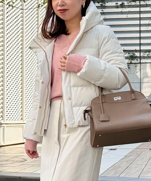 撥水》ストレッチライトタフタショートコート（ダウンジャケット