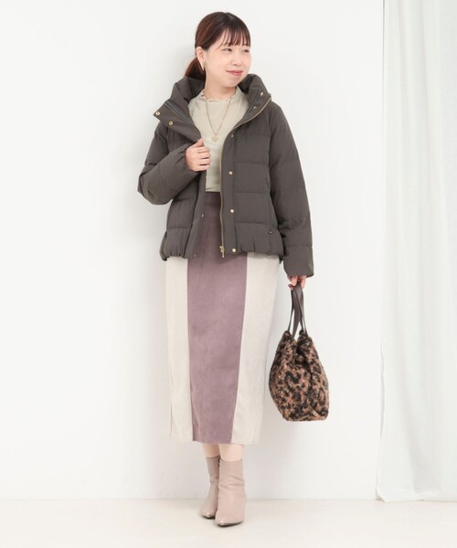 MICO COULIER（ミコクリエ）の「《撥水》ストレッチライトタフタショートコート（ダウンジャケット/コート・レディース・キナリ/ブラック/チャコールグレー/グレイッシュベージュ・38）」の14枚目の写真