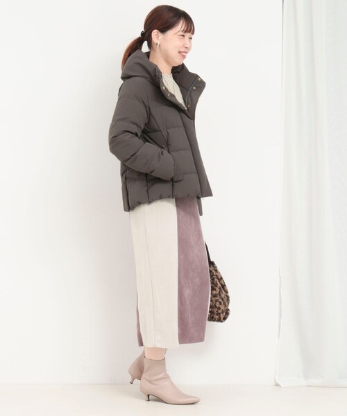 MICO COULIER（ミコクリエ）の「《撥水》ストレッチライトタフタショートコート（ダウンジャケット/コート・レディース・キナリ/ブラック/チャコールグレー/グレイッシュベージュ・38）」の15枚目の写真