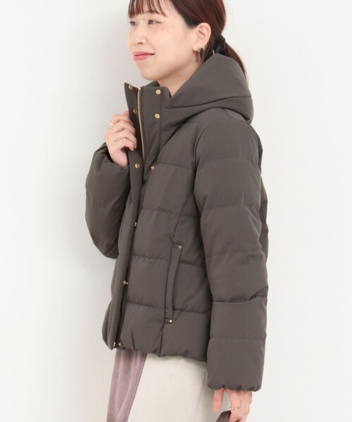 MICO COULIER（ミコクリエ）の「《撥水》ストレッチライトタフタショートコート（ダウンジャケット/コート・レディース・キナリ/ブラック/チャコールグレー/グレイッシュベージュ・38）」の18枚目の写真