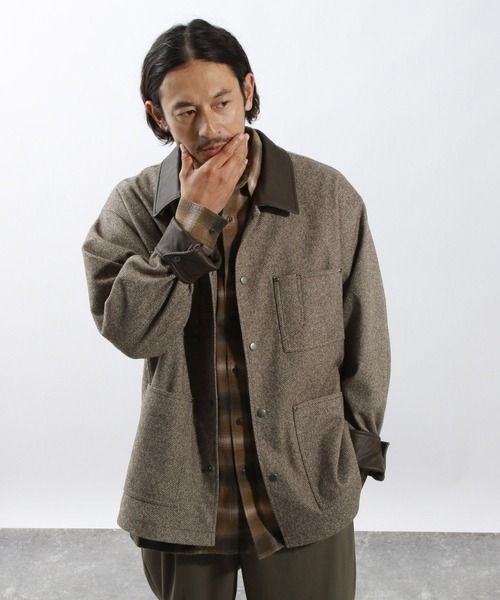 BAYFLOW(ベイフロー)の「ツイードライクハンティングブルゾン(ブルゾン・メンズ・チャコールグレー/ブラウン・MEDIUM/LARGE)」の11枚目の写真