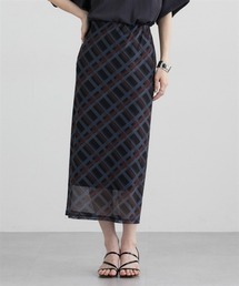 nissen | シアーチェック柄ナロースカート(スカート)